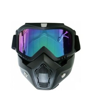 Maschera per casco con occhiali specchiati rainbow