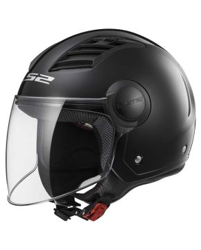 casco jet con visiera ls2 of562 airflow nero opaco